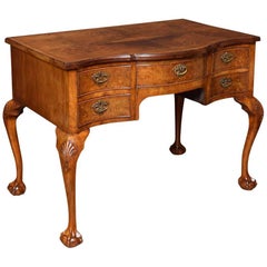 Antique Figured Walnut Writing Desk or Dressing Table