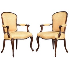 Antique Pair of George III Style Mahogany Armchairs