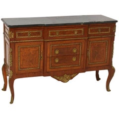 Vintage French Marble-Top Walnut Commode