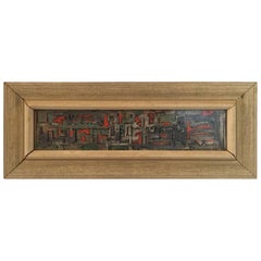 Retro Bud Wolcott Cary 1961 Panoramic Cityscape Painting