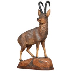 19th Century Black Forest Carving of an Ibex
