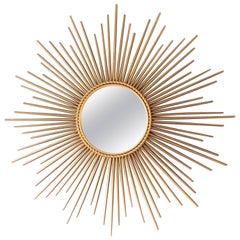Chaty Vallauris French Gilt Sunburst Mirror