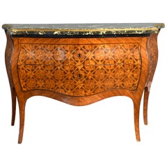 Antique Rococo Italian Chest of Drawers with Marquetry Decoration, Naples, circa 1760