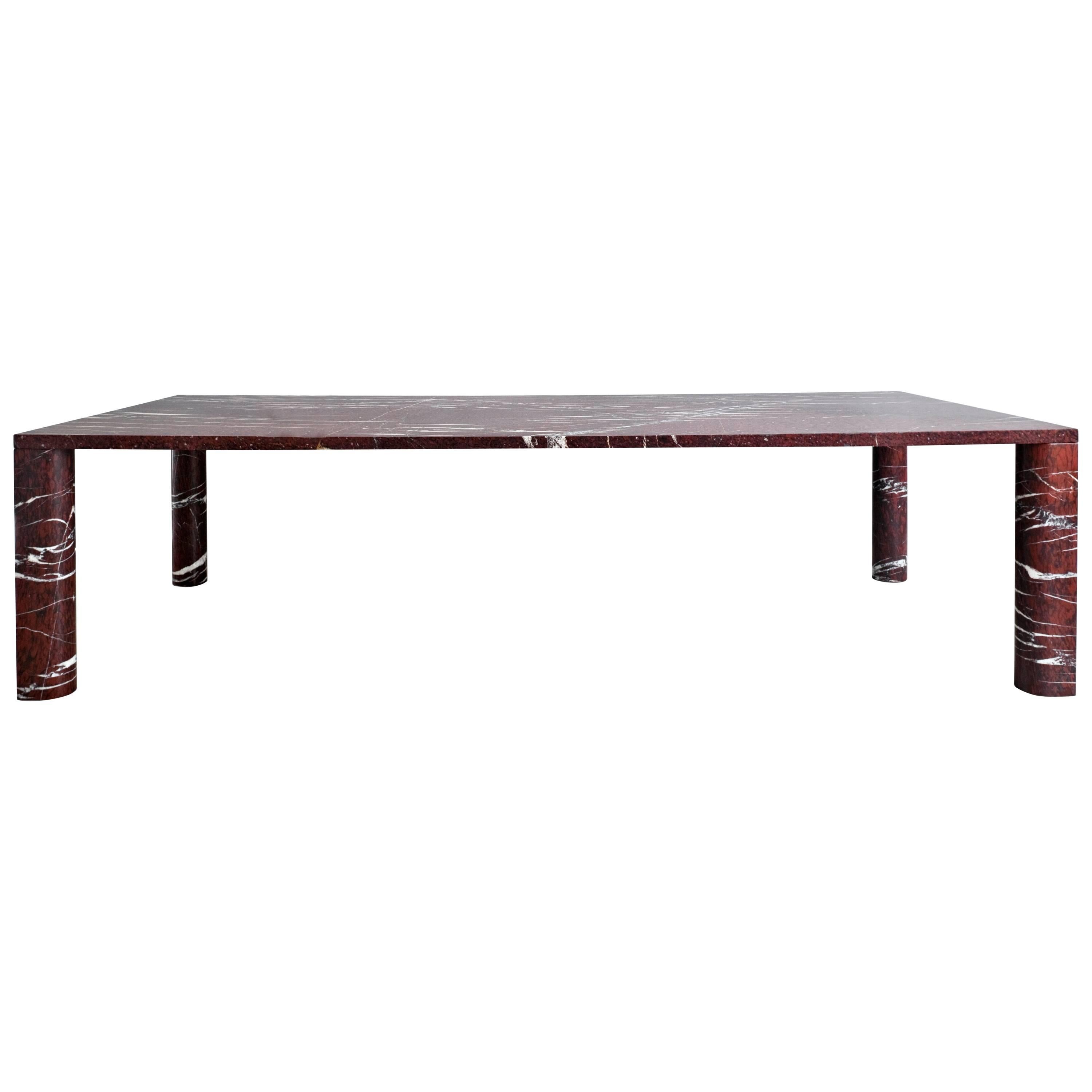 Salvatori 'Love Me, Love Me Not' Rectangular Dining Table in Rouge du Roi Marble For Sale
