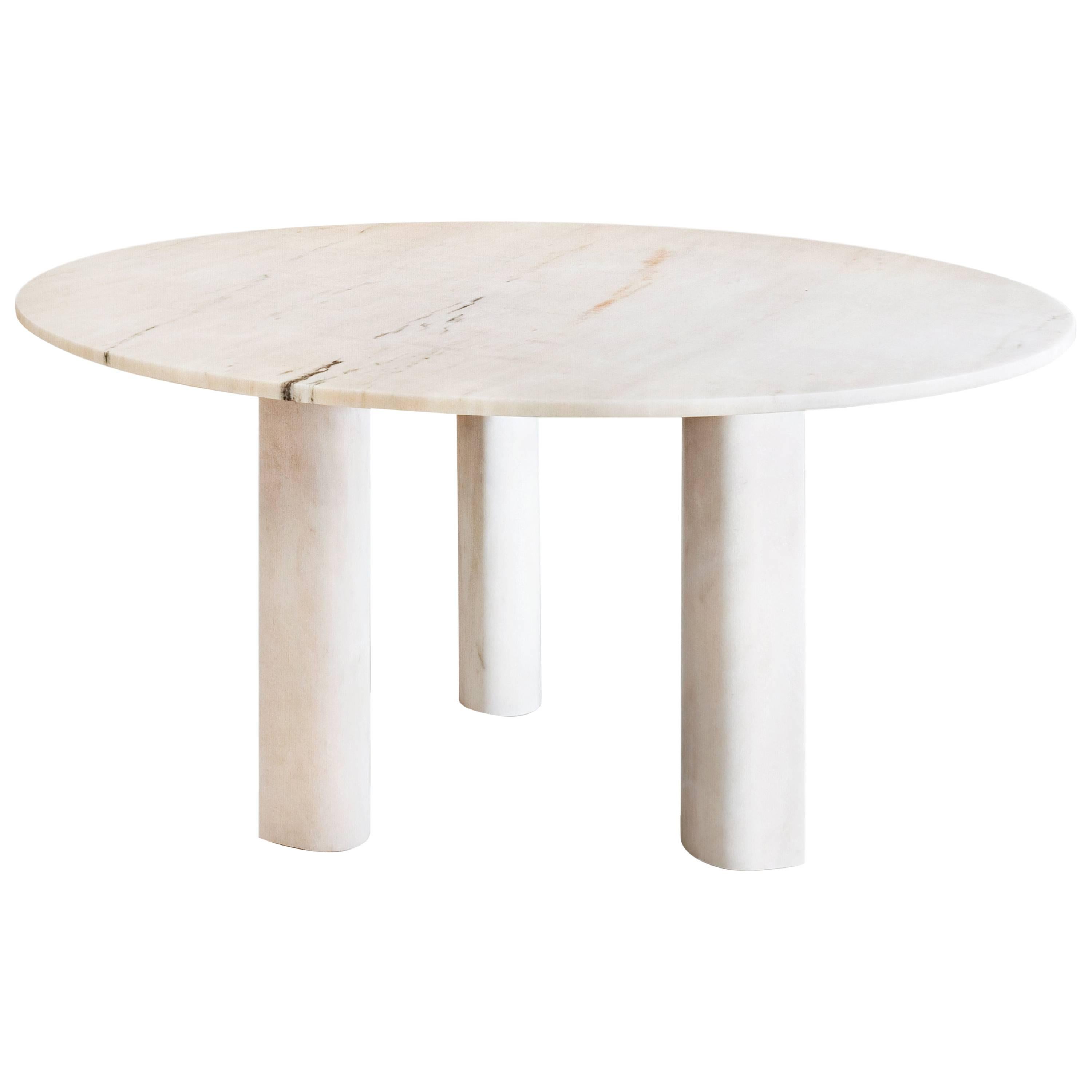 Salvatori 'Love Me, Love Me Not' Round Dining Table in Rosa Portogallo Marble For Sale