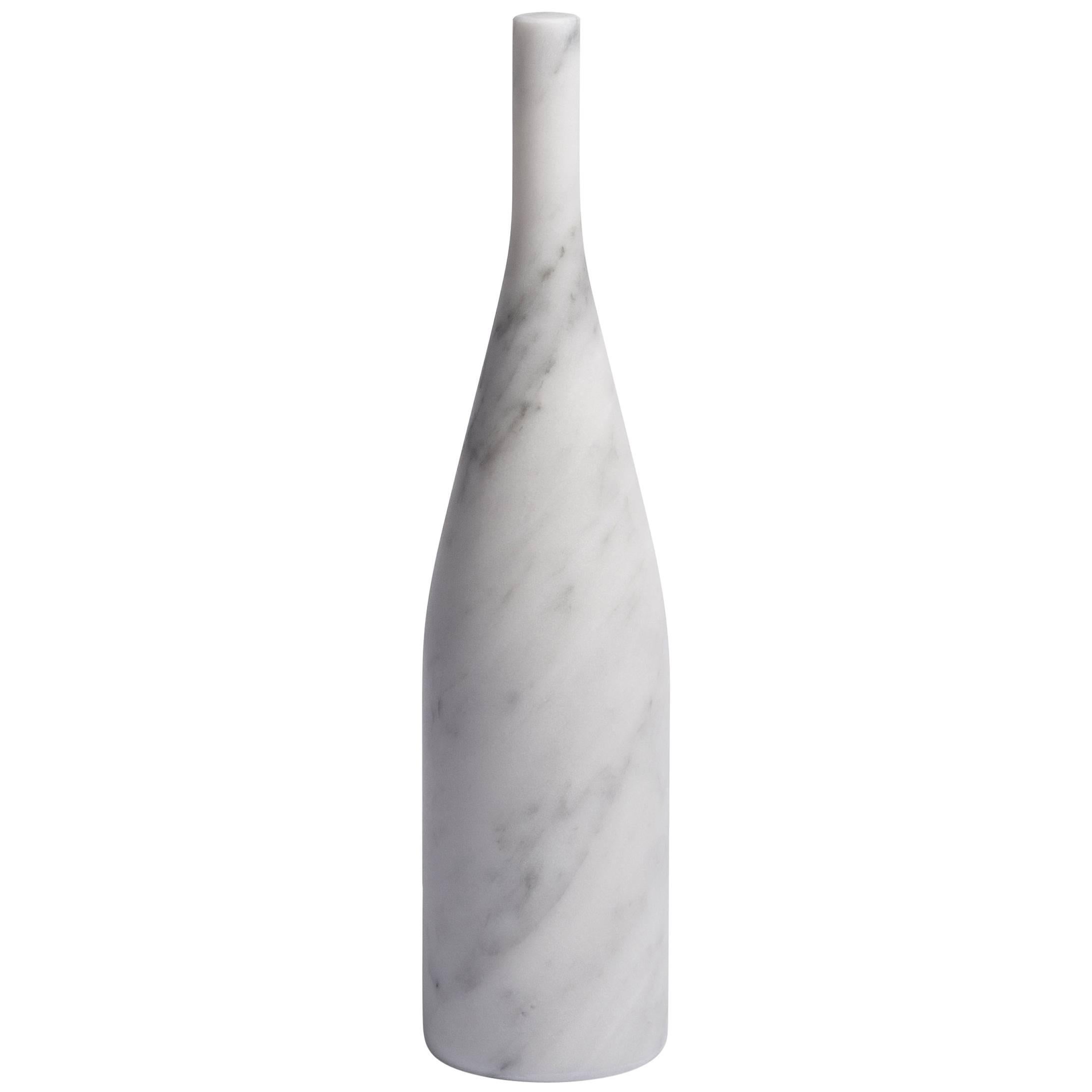 Salvatori Omaggio a Morandi Bottle Sculpture in Bianco Carrara by Elisa Ossino For Sale