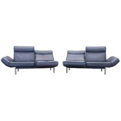De Sede DS 450 Designer Leather Sofa Set Anthrazit Relax Function Two-Seat