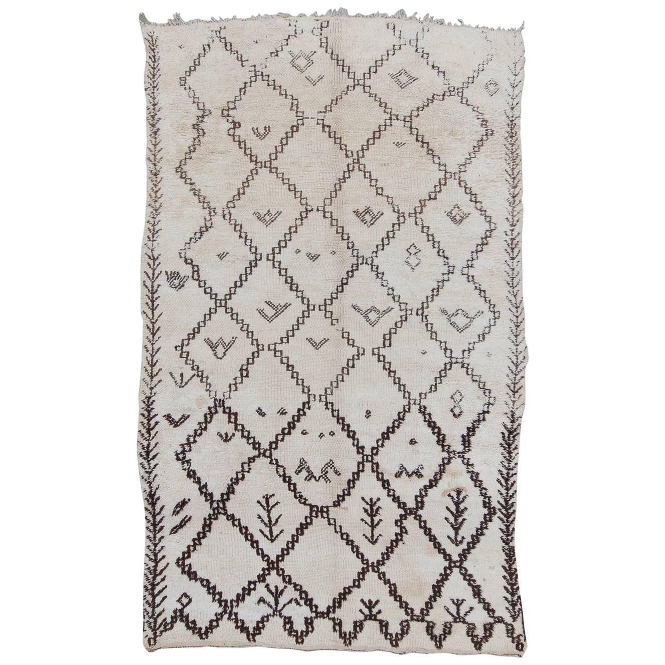 Vintage Beni Ourain Marmoucha Moroccan Rug For Sale