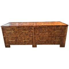 Split Bamboo Reed Credenza Sideboard TV Media Console