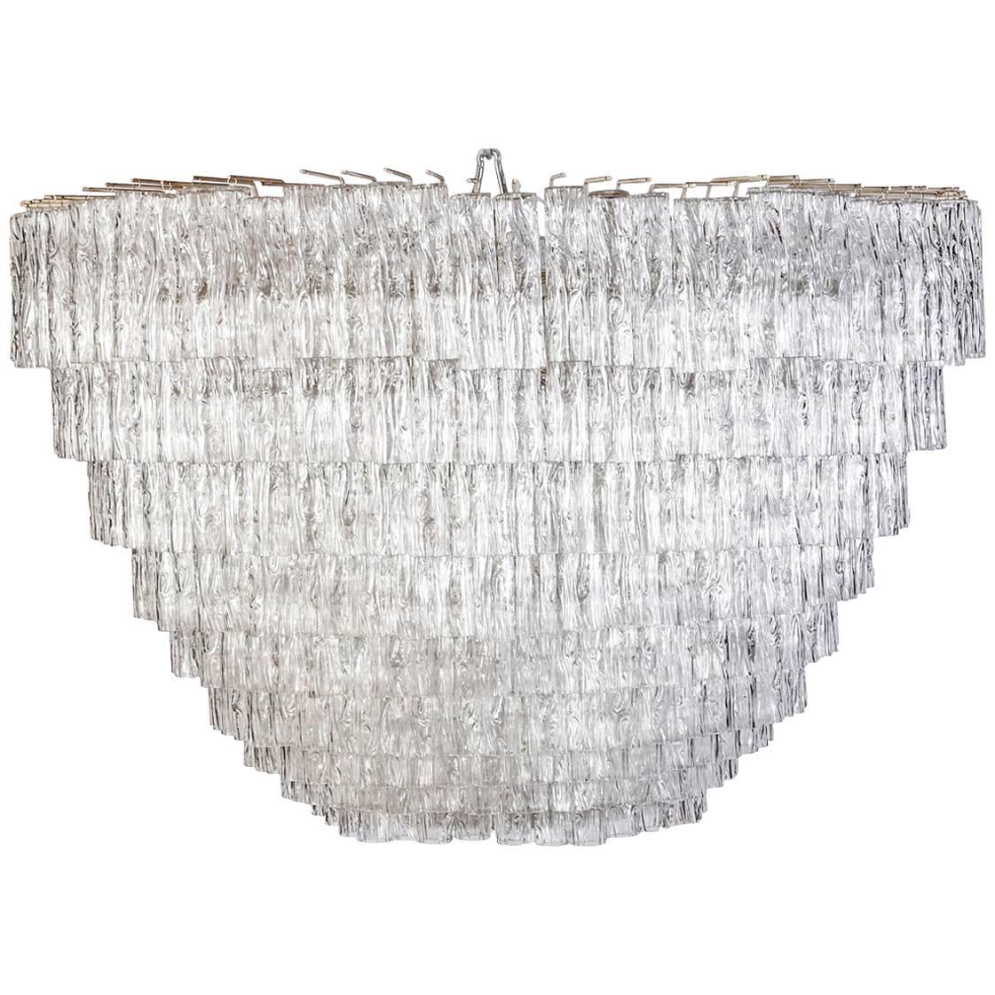 Monumental Tiered Camer Glass Chandelier