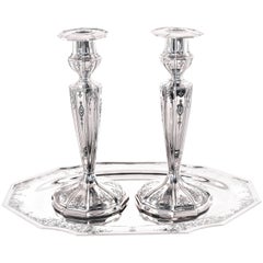Candlesticks with Matching Tray