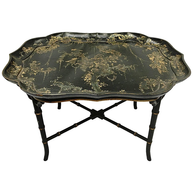 19th Century Chinoiserie Lacquer Tray Table For Sale at 1stdibs