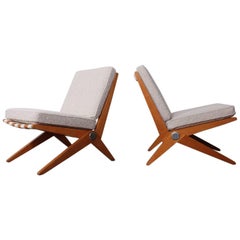 Pair of Knoll Scissor Chairs by Pierre Jeanneret