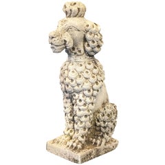 Vintage English Garden Stone Dog - Poodle