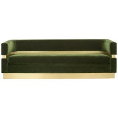 CARDIN SOFA - Modern Emerald Green Mohair Sofa