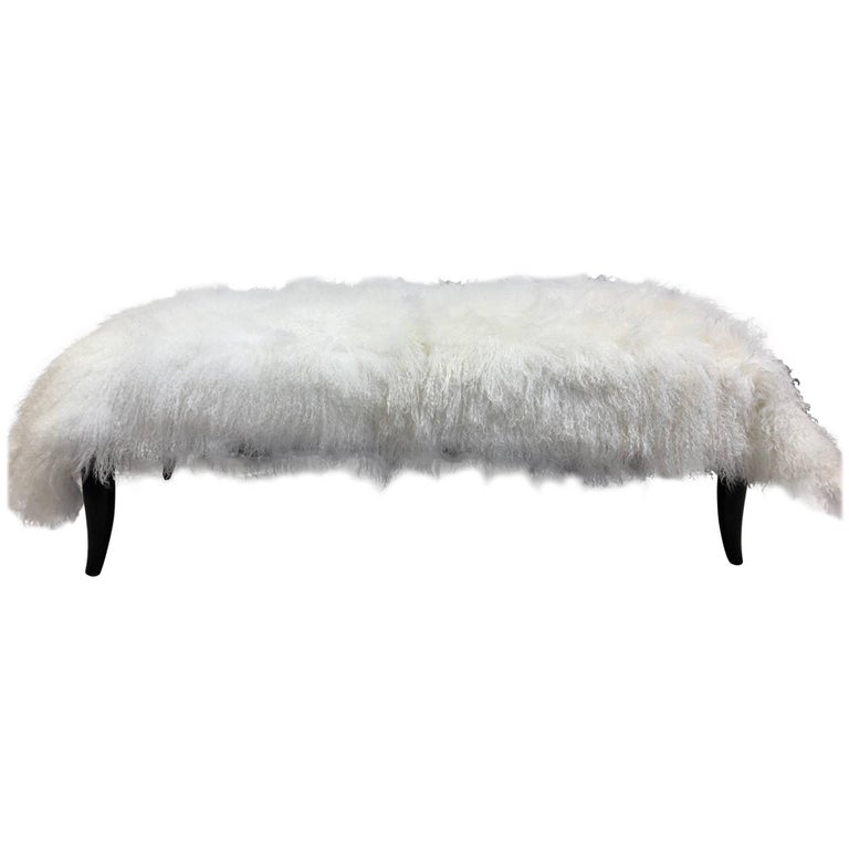 Six-Leg Bronze Bench with Long Haired Sheep Fur by Marc Bankowsky at ...