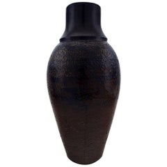 Upsala Ekeby Large Floor Vase in Ceramic, Hand-Painted, Beautiful Blue Glaze