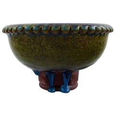 Wilhelm Kåge/Kage (1889-1960) for Gustavsberg, "Farsta" Unique Bowl of Stoneware