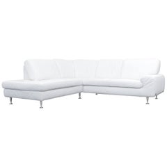 Willi Schillig Designer Corner Sofa Leather White Couch Modern