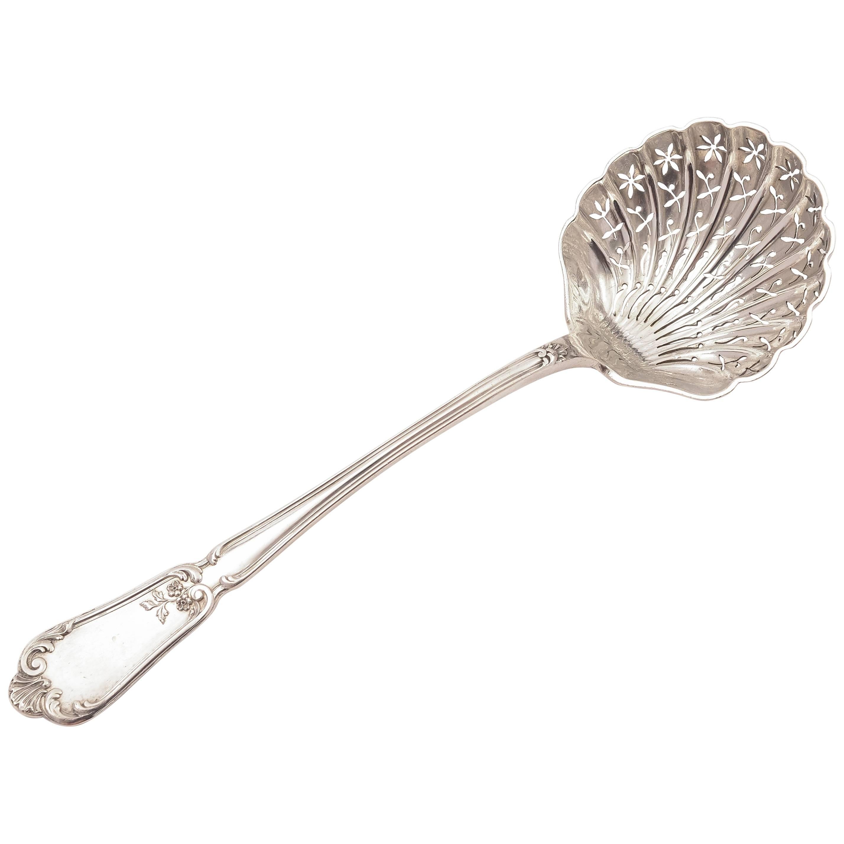 French Silver Sifter Spoon, circa 1900 For Sale