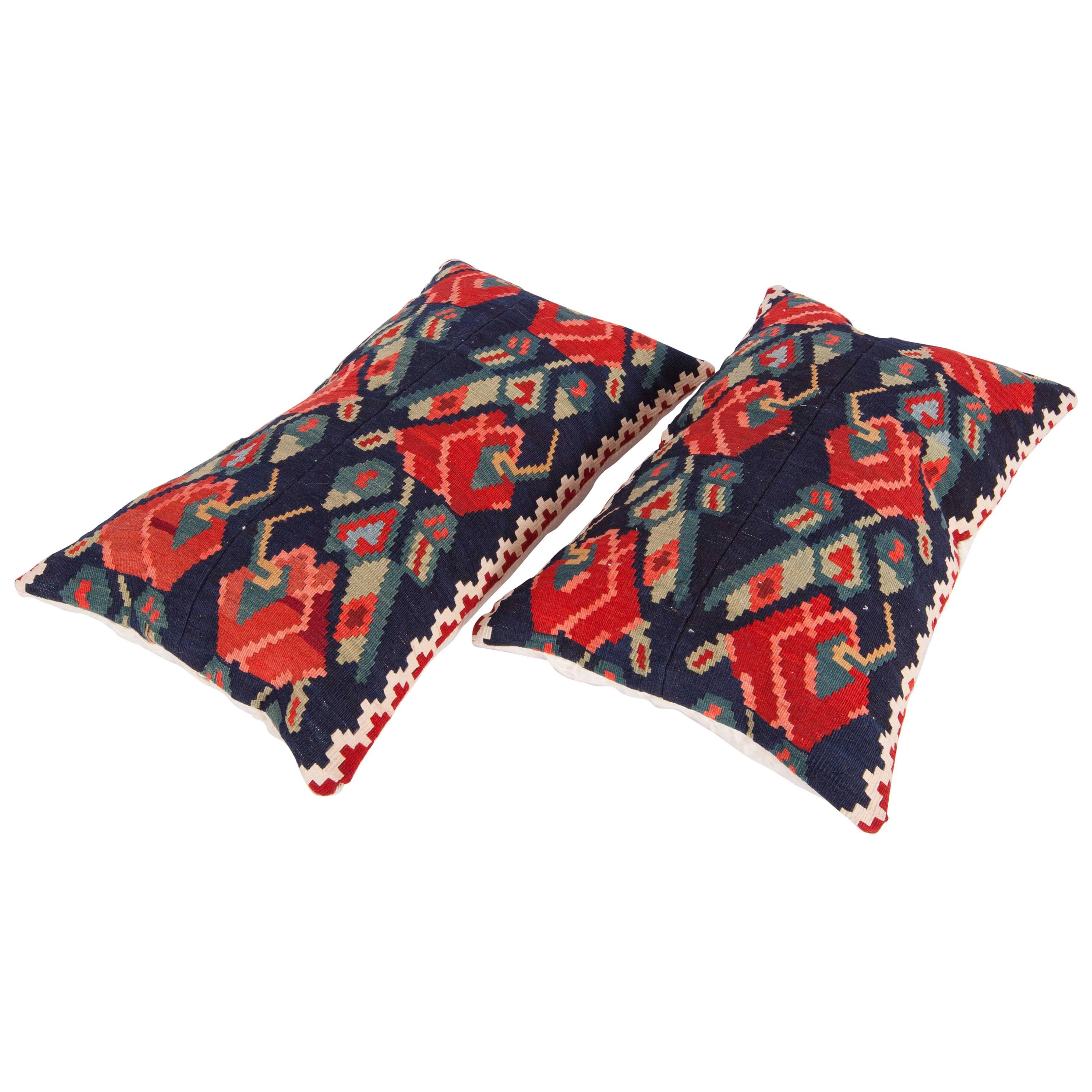 Antique , pillow cases made from a Caucasian Karabagh Armenian Kilim