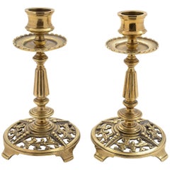 Pair of Victorian Brass Candlesticks, circa 1890