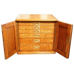 Edwardian Oak Collectors Cabinet