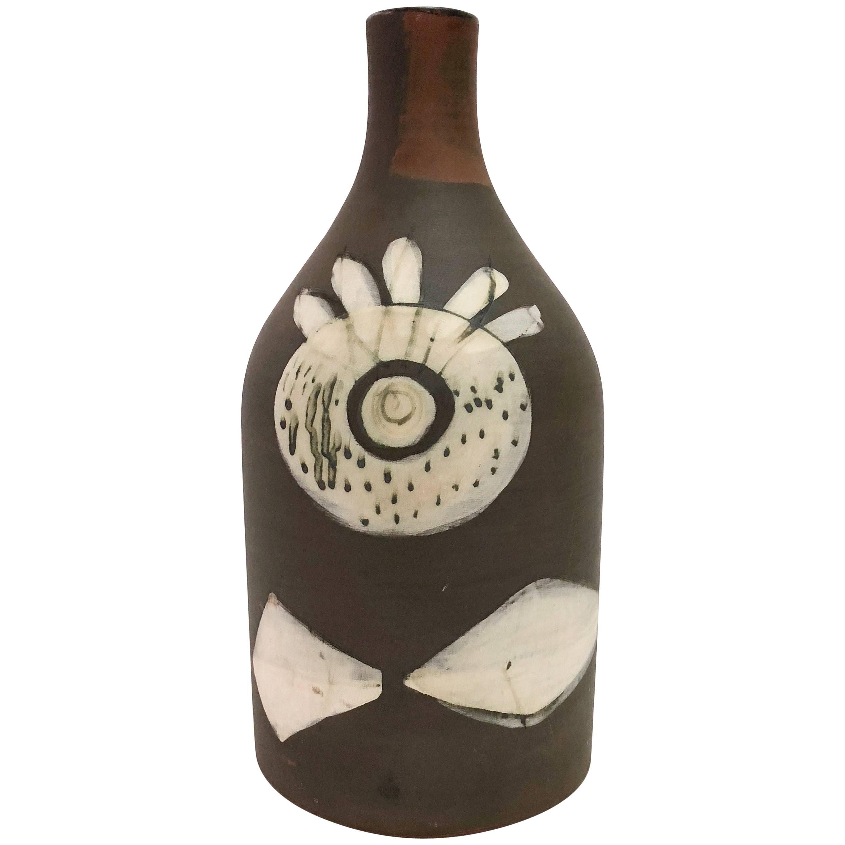 Jacques Innocenti, Vallauris, Ceramic Bottle Vase
