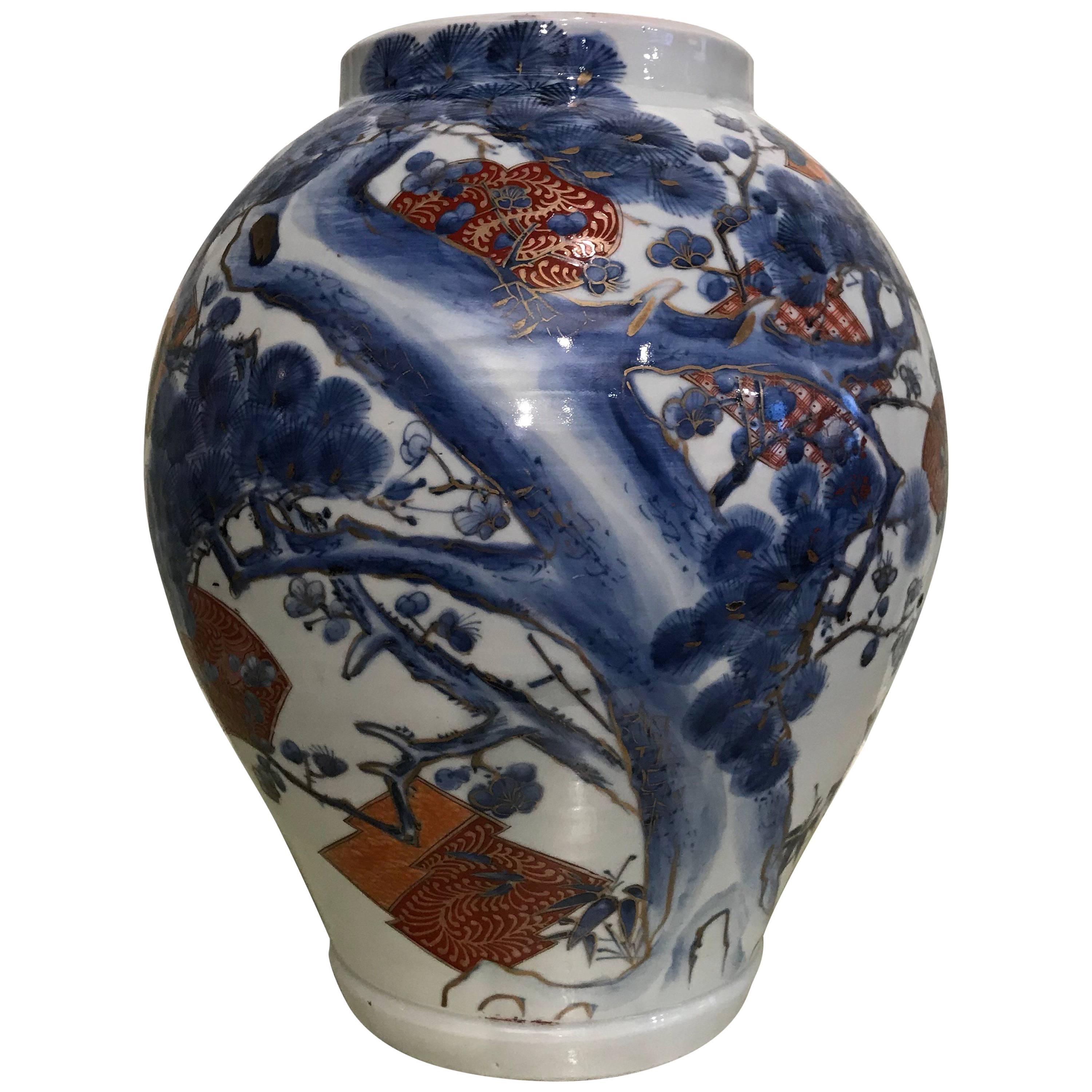 Large Japanese Arita Jar For Sale