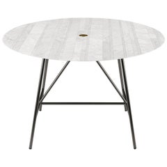 Salvatori Small W Round Dining Table Lithoverde® Bianco Carrara Marble