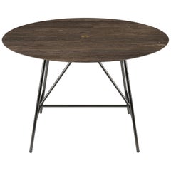 Salvatori Small W Round Dining Table in Lithoverde® Pietra d'Avola Natural Stone