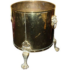 Quality Heavy Antique Footed Brass Fire Bucket