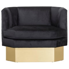 OCTAVE CHAIR- Modern Lounge Chair in Black Velvet