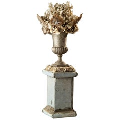 Medici Vase in Cast Iron on Rectangular Base Painted in Sheet Metal, France XIX