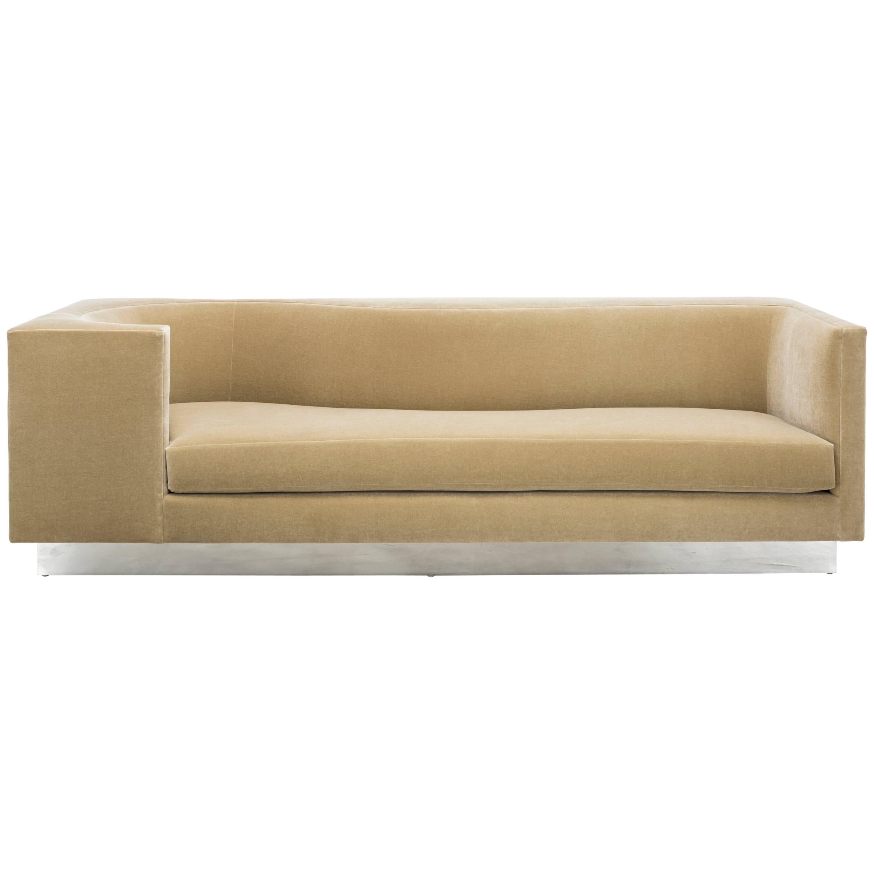 LAURENT SOFA - Modern Asymmetrical Sofa in Camel Velvet