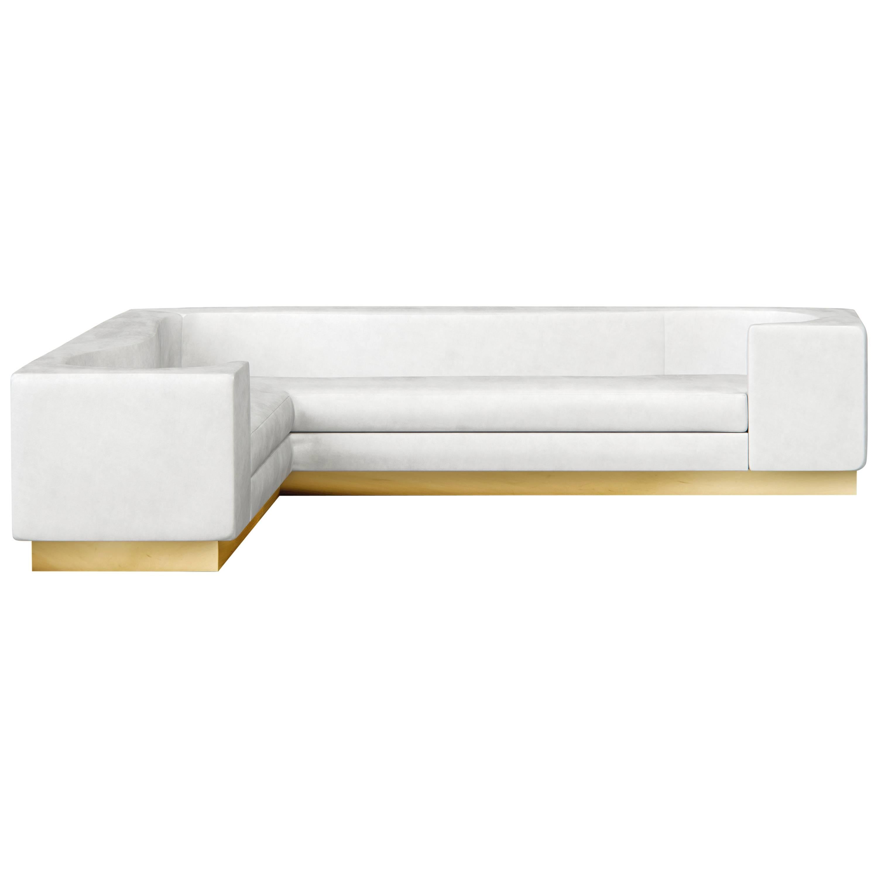 Laurent Sectional White Leather