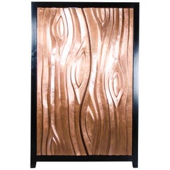 Da Tree Trunk Cabinet - Antique Copper by Robert Kuo, Limited Edition, in Stock