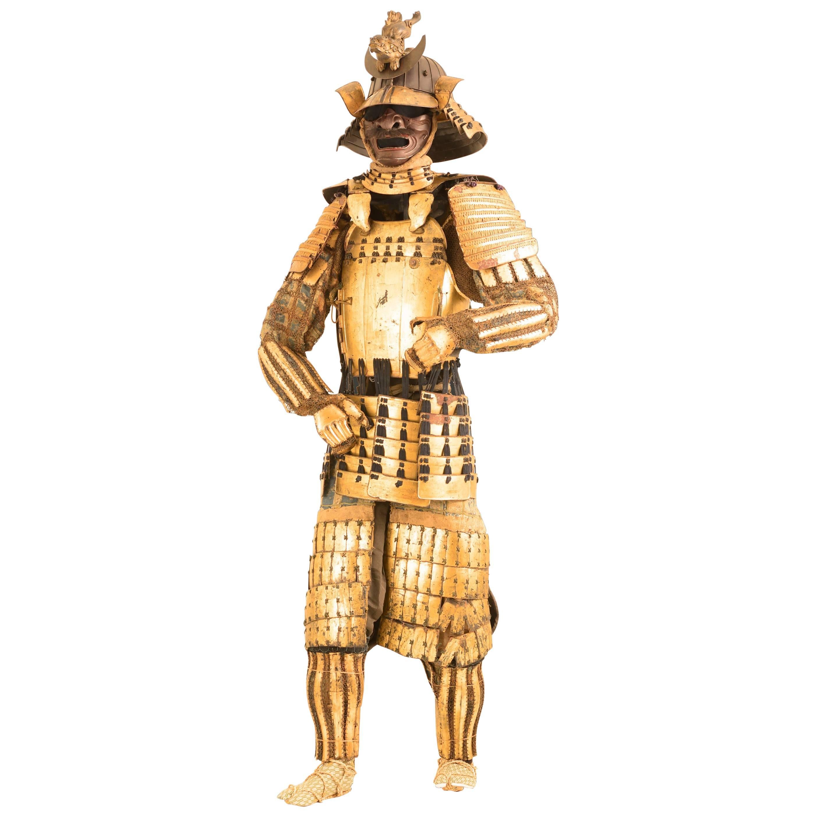 Gold Samurai Armor of a Follower of Date Masamune For Sale