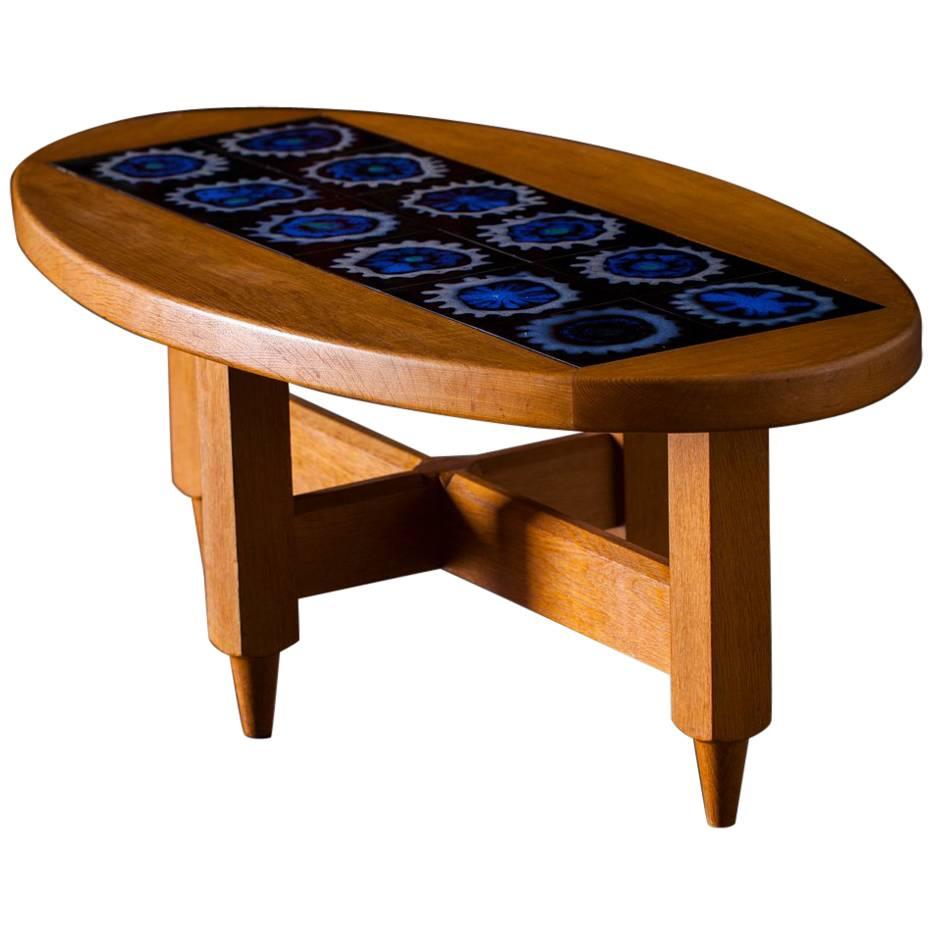 Guillerme Et Chambron Coffee Table, Oak, France, 1965 For Sale