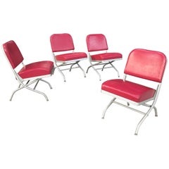 Retro Warren McArthur Folding Aluminium and Vinyl Theater Chairs