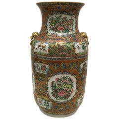 Hand-Painted China Porcelain Vase with Gilded Elements