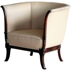 Early 1900s Danish Neoclassical Bergere Chair in Mahogany