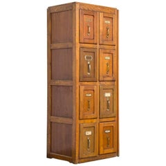 Belgian Filing Cabinet with Double Drawers from Oak 1950s