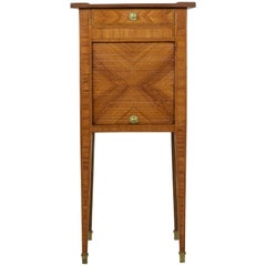 18th Century French Louis XVI Period Rosewood Marquetry Nightstand or Side Table