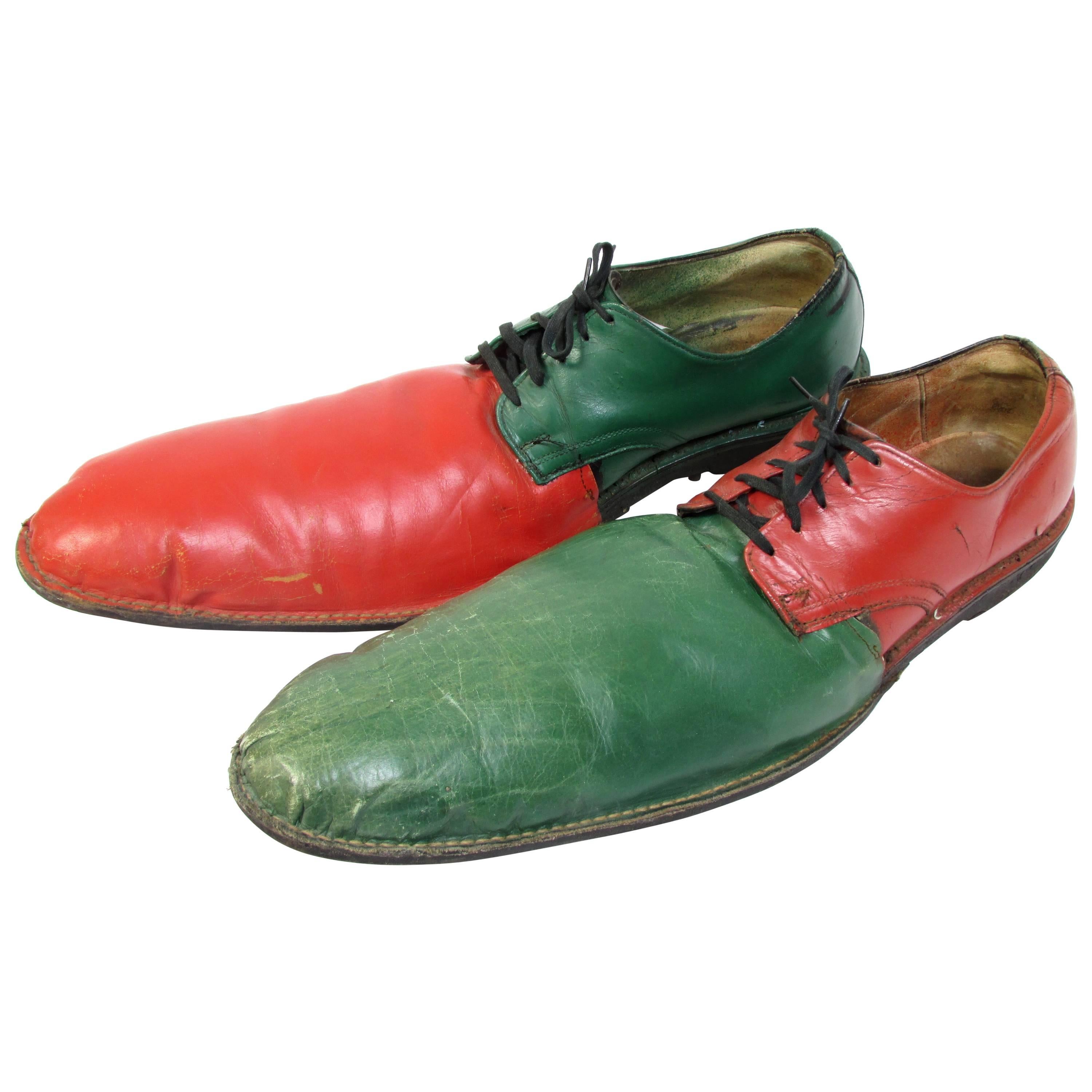 Vintage Orange and Green Clown Shoes For Sale at 1stDibs