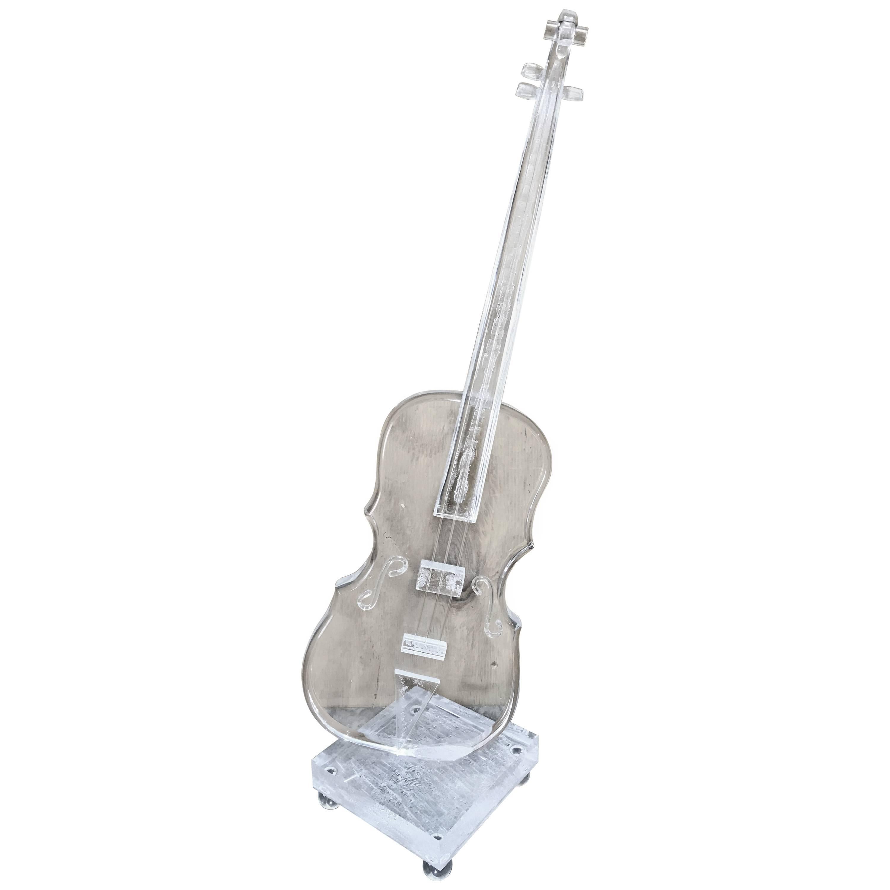 Lucite  Sculpture of a Violin, in the Style Armand
