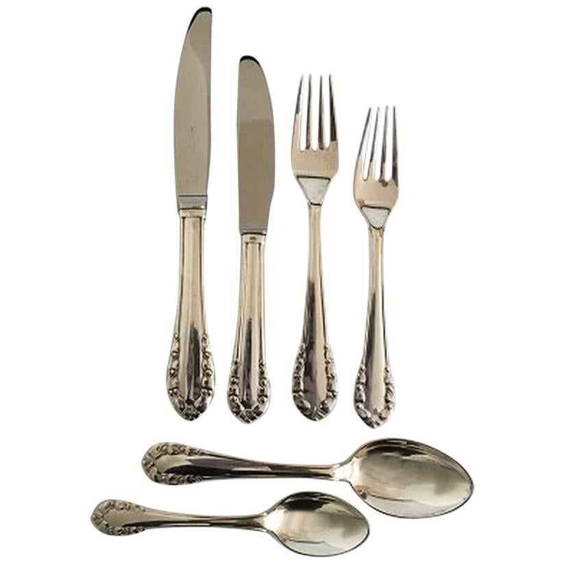 Lily of the Valley Georg Jensen Sterling Silver Flatware Set for 12 People, 72p For Sale