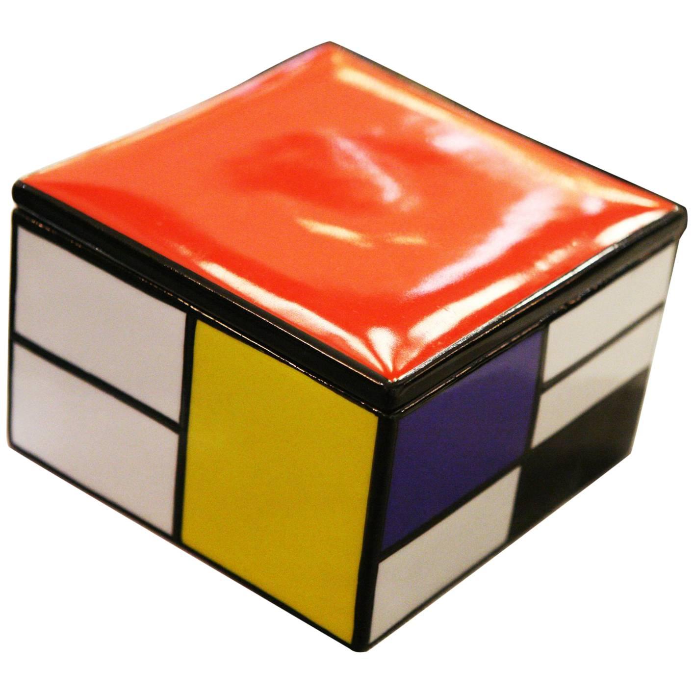 Mondrian Style Box in Porcelain