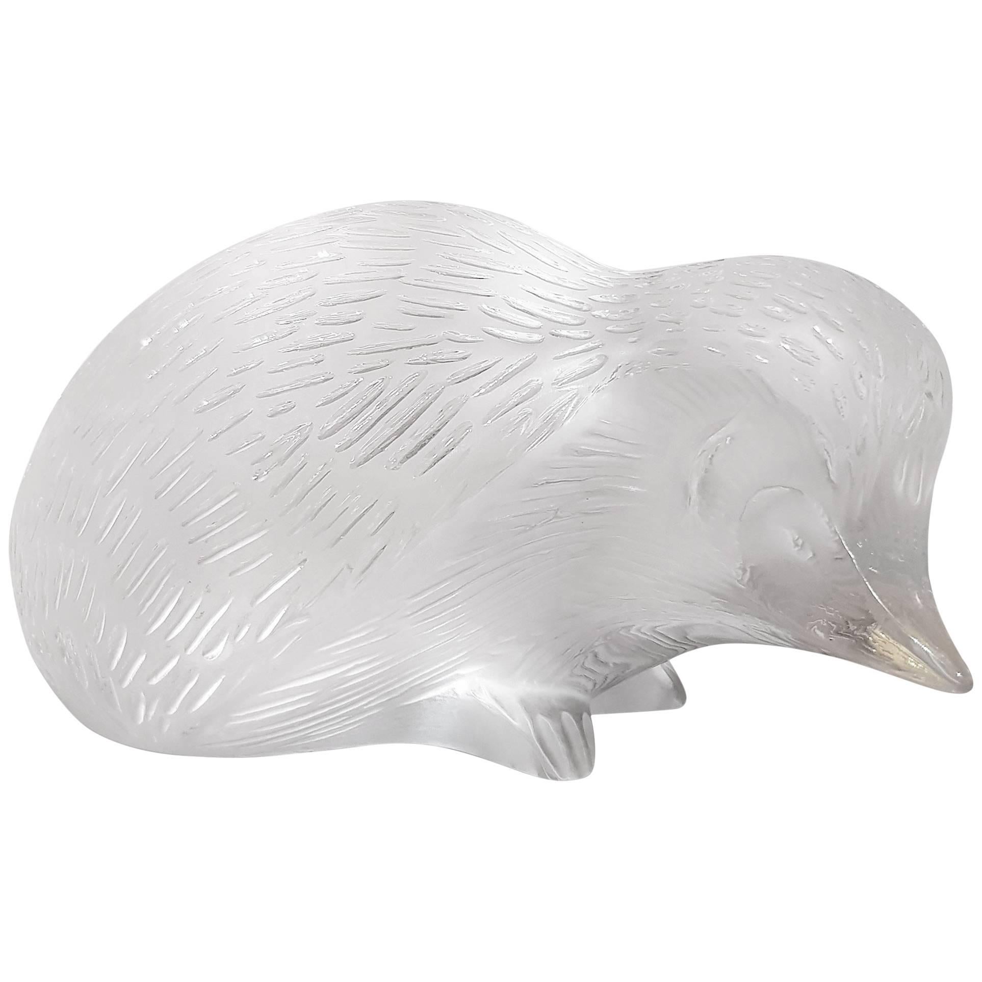 Lalique Hedgehog in Frosted and Polished Glass For Sale