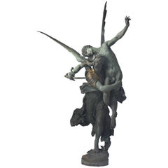 Antonin Mercié Gloria Victis, Important Bronze Group Sculpture
